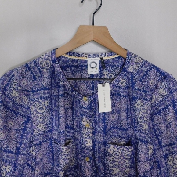 NWT!! Anthropologie AKEMI + KIN Coconino Printed Buttondown Buttons 3/4 Sleeves - Picture 5 of 9